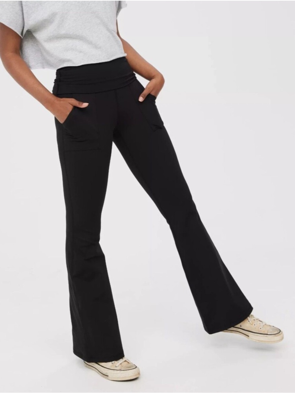 Offline by Aerie The Hugger Hi-Rise Foldover Flare Leggings | Size XS